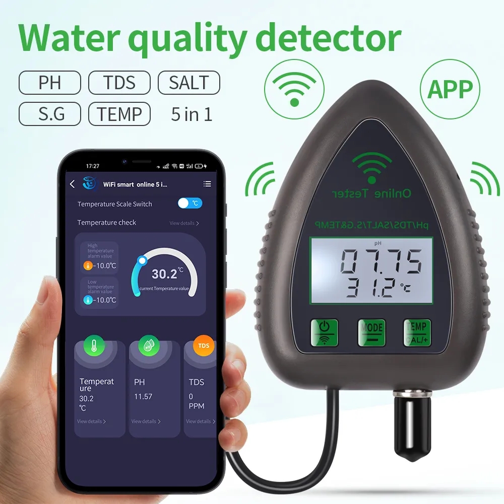 Тестер качества воды Tuya Wi-F – обзор и цена Marine Aquarium Water Analyzer